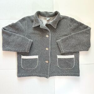 Vintage Wild Palms Textured Knit Button-Up Jacket